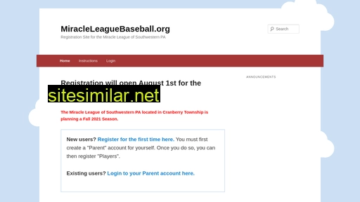 miracleleaguebaseball.org alternative sites