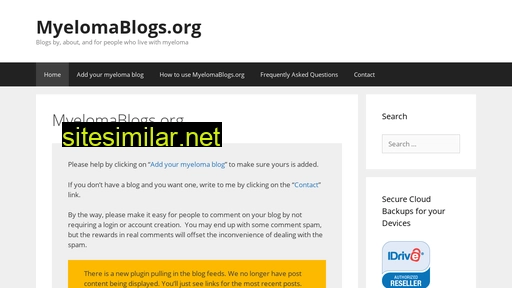 Myelomablogs similar sites