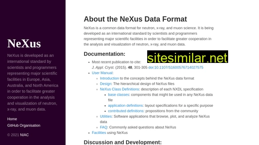 nexusformat.org alternative sites