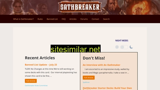 oathbreakermtg.org alternative sites