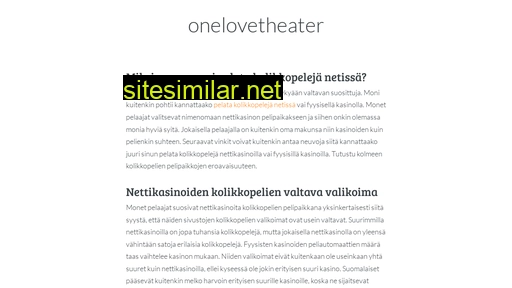 Onelovetheater similar sites