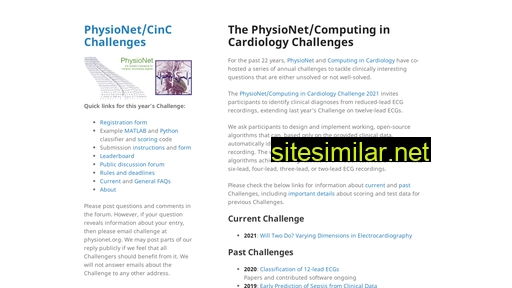 Physionetchallenges similar sites