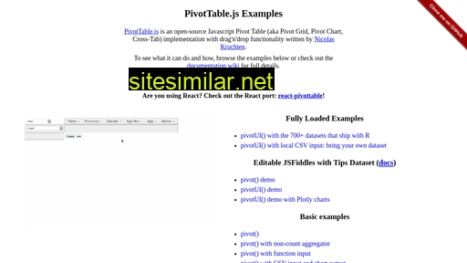 pivottable.js.org alternative sites