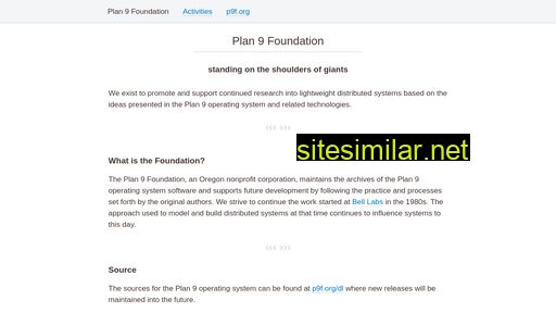 plan9foundation.org alternative sites