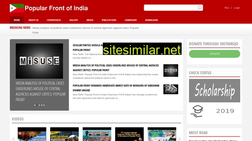 popularfrontindia.org alternative sites