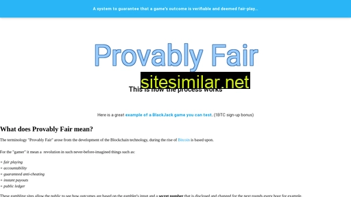 provablyfair.org alternative sites