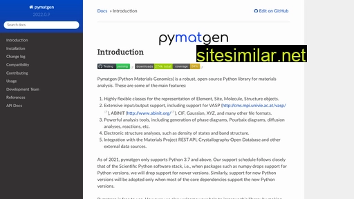 pymatgen.org alternative sites
