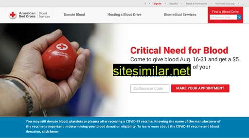 redcrossblood.org alternative sites