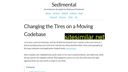 Sedimental similar sites