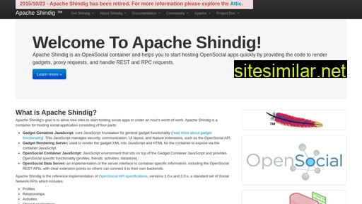 shindig.apache.org alternative sites