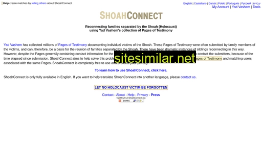 Shoahconnect similar sites