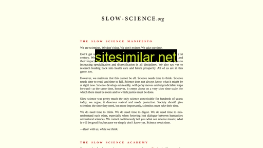 slow-science.org alternative sites