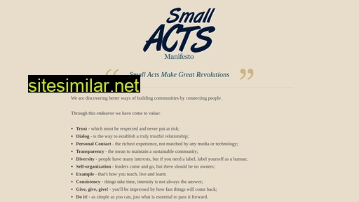 smallactsmanifesto.org alternative sites