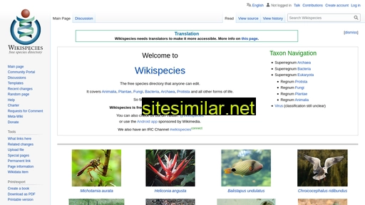 species.wikimedia.org alternative sites
