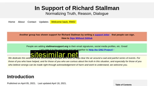 stallmansupport.org alternative sites