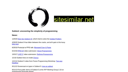 subtext-lang.org alternative sites