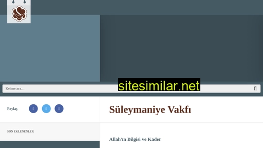 suleymaniyevakfi.org alternative sites