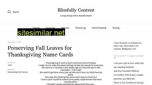 Theblissfullycontentlife similar sites