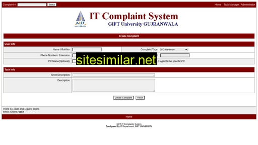 itcomplaints.gift.edu.pk alternative sites