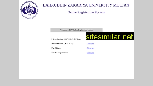 registration.bzu.edu.pk alternative sites