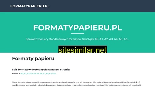 formatypapieru.pl alternative sites