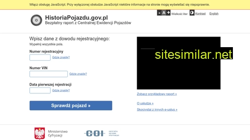 historiapojazdu.gov.pl alternative sites