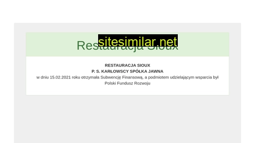 restauracjasioux.pl alternative sites
