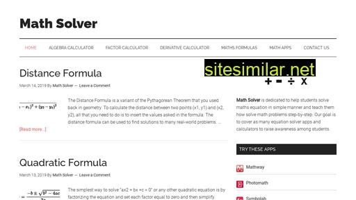 Mathsolver similar sites