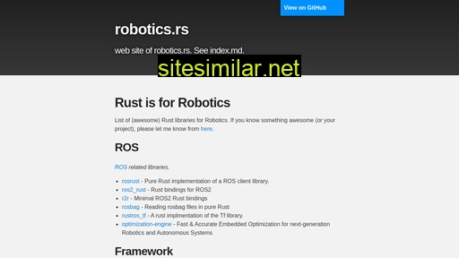 robotics.rs alternative sites