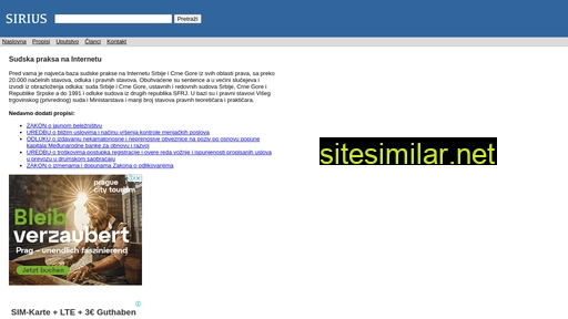 sirius.rs alternative sites