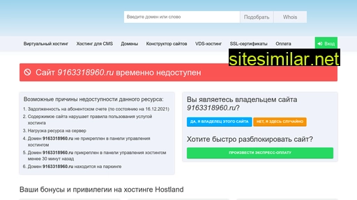 9163318960.ru alternative sites