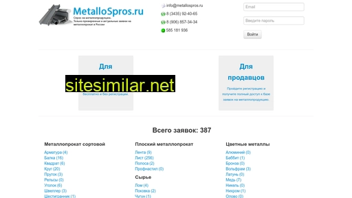 Metallospros similar sites