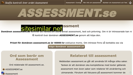 Assessment similar sites
