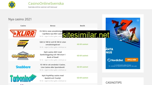 casinoonlinesvenska.se alternative sites