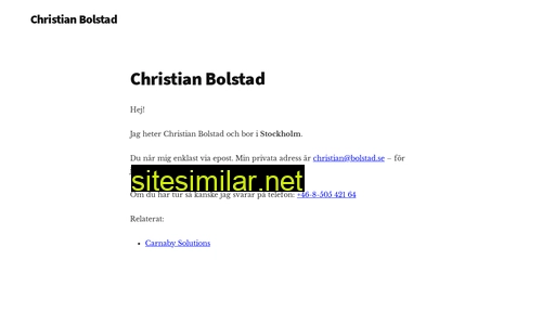 Christianbolstad similar sites
