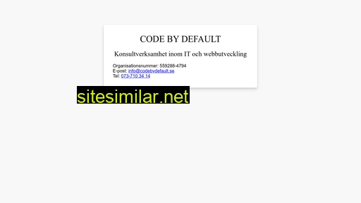 codebydefault.se alternative sites