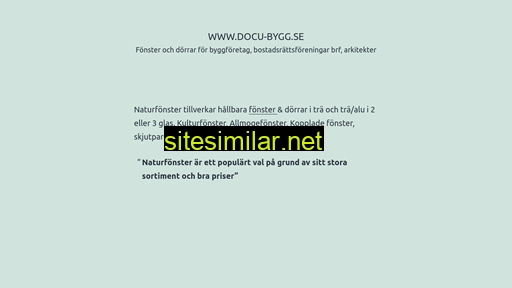 docu-bygg.se alternative sites