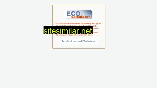 ecocalculator.se alternative sites