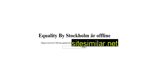 equalitybystockholm.se alternative sites