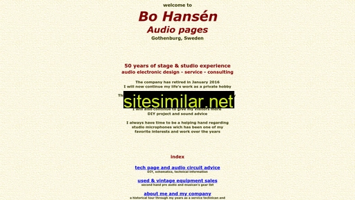 hansenaudio.se alternative sites