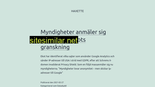 haxette.se alternative sites