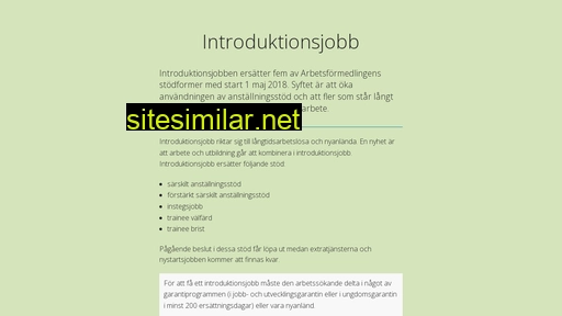 introduktionsjobb.se alternative sites