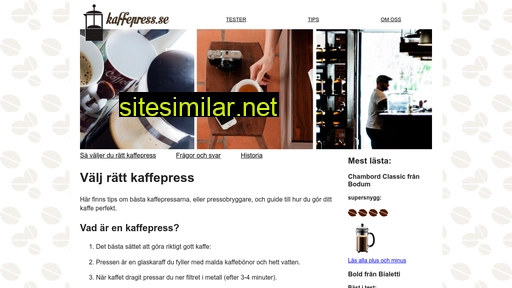 kaffepress.se alternative sites