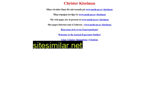 kiselman.se alternative sites