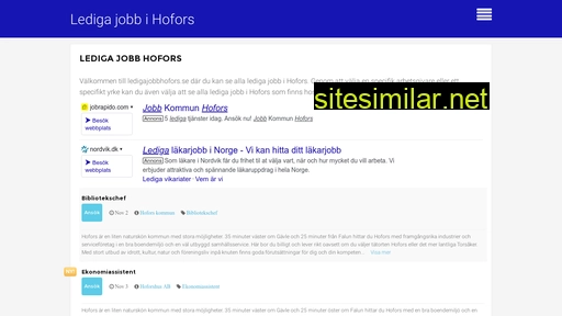 ledigajobbhofors.se alternative sites