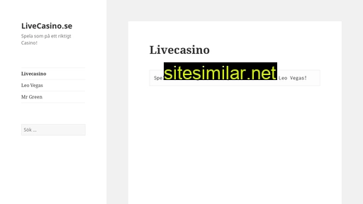 livecasino.se alternative sites