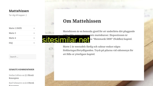 mattehissen.se alternative sites