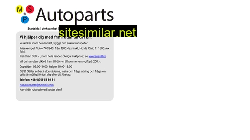 mspautoparts.se alternative sites