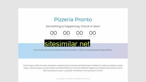 pizzeriapronto.se alternative sites