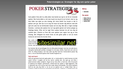 Pokerstrategier similar sites